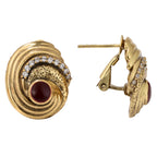 Red Cabochon Swirl Stud Earrings