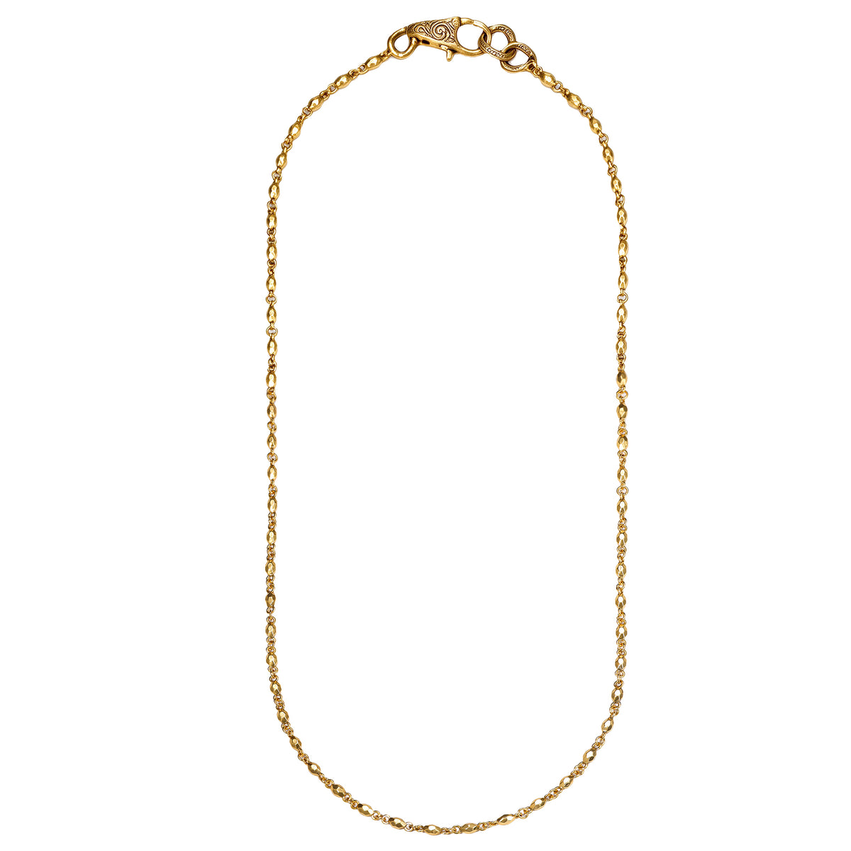 Textured Link Ornate Clasp Necklace