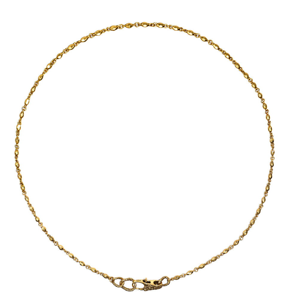 Textured Link Ornate Clasp Necklace
