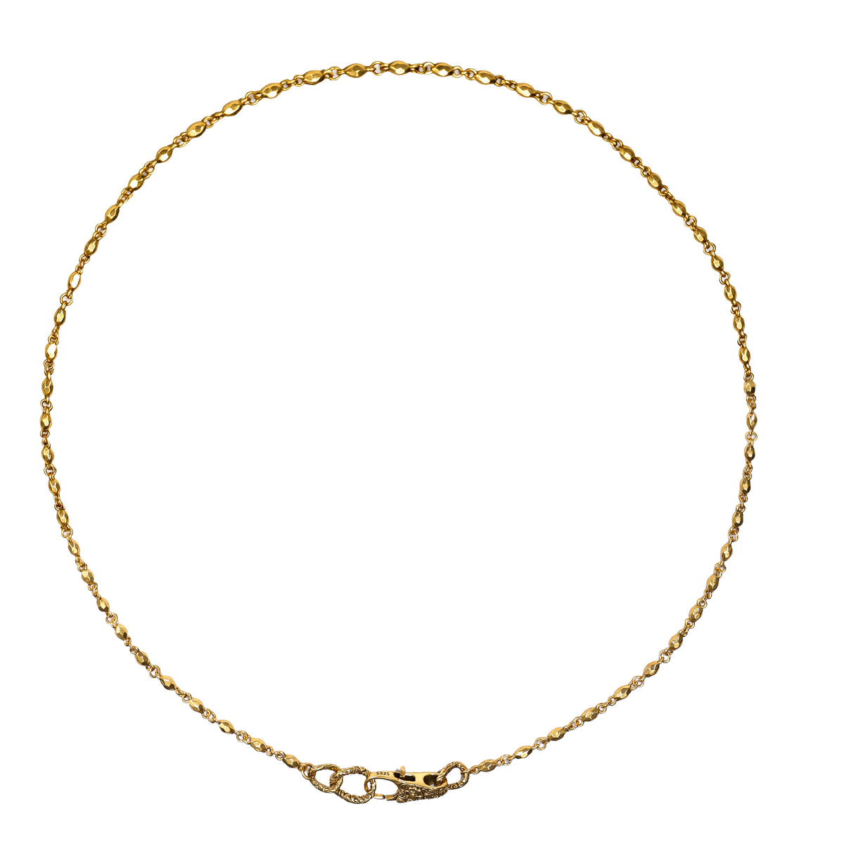 Textured Link Ornate Clasp Necklace
