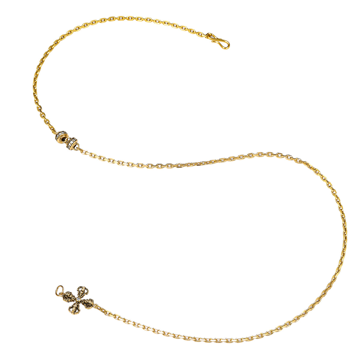 Ornate Cross Hook Chain Necklace