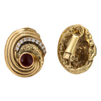 Red Cabochon Swirl Stud Earrings