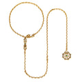 Green Stone Lariat Pendant Necklace