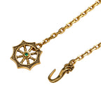 Green Stone Lariat Pendant Necklace