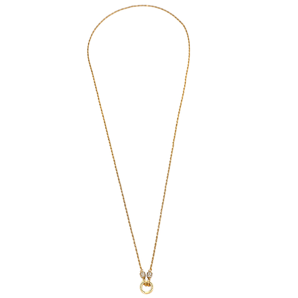 Pavé Ring Clasp Rope Chain Necklace