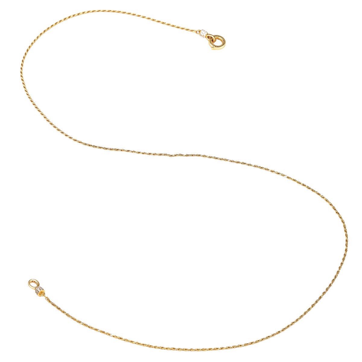 Pavé Ring Clasp Rope Chain Necklace