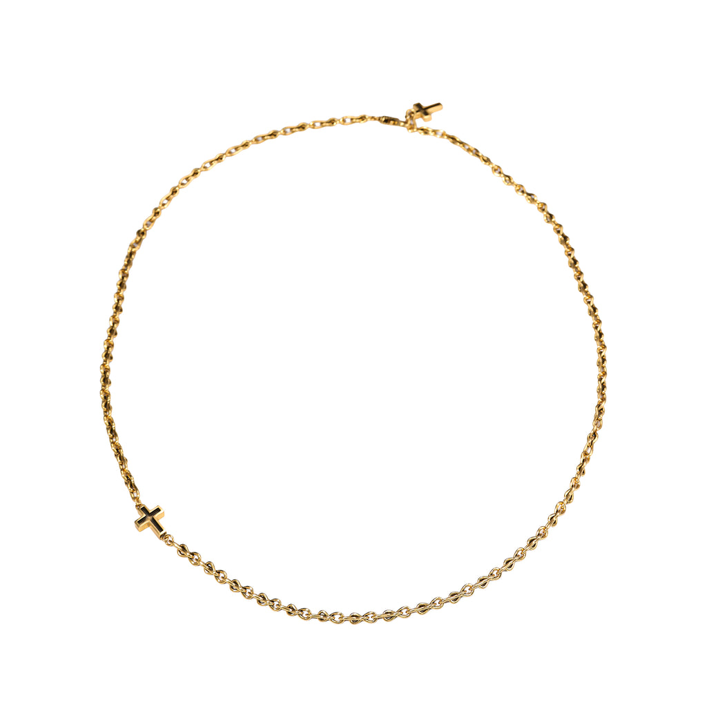 Minimal Cross Chain Necklace
