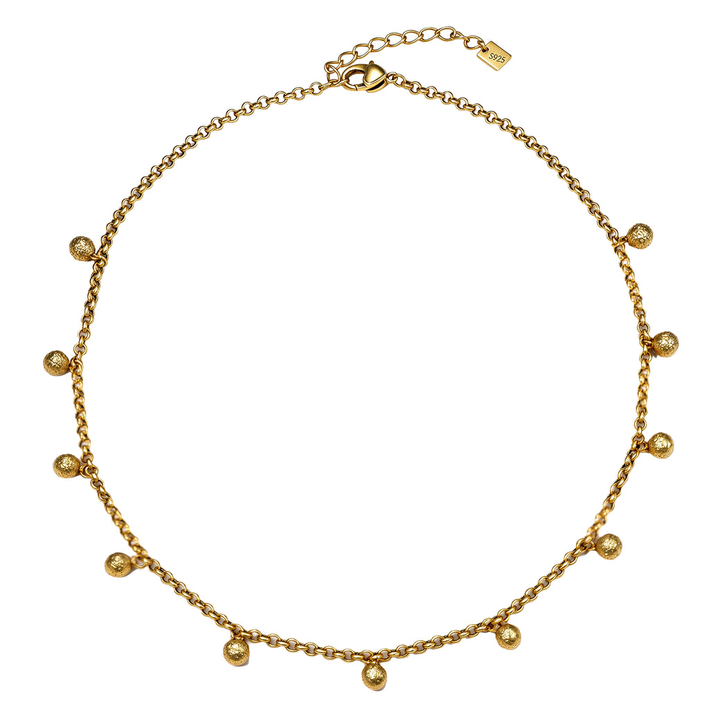 Textured Sphere Charm Necklace