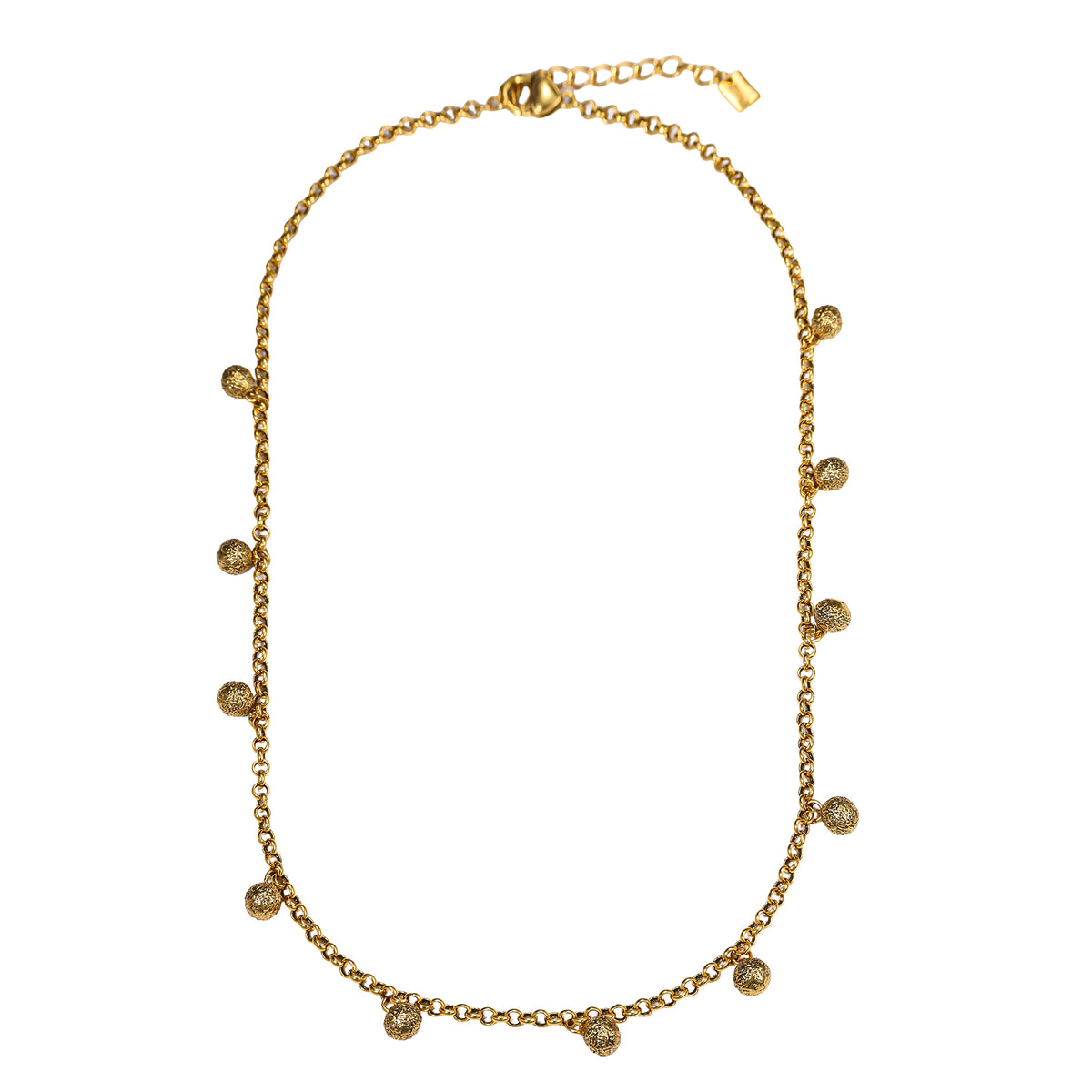 Textured Sphere Charm Necklace