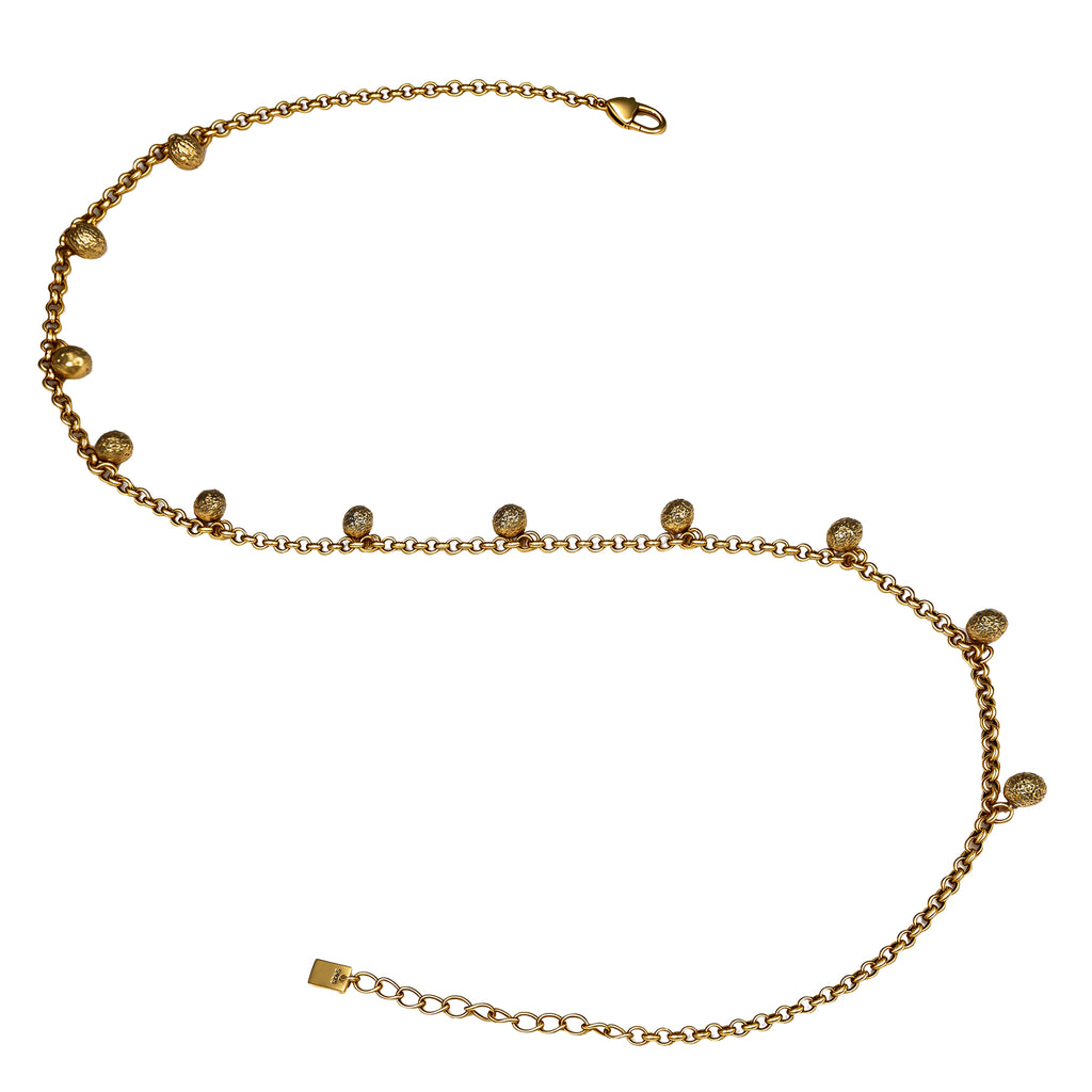 Textured Sphere Charm Necklace