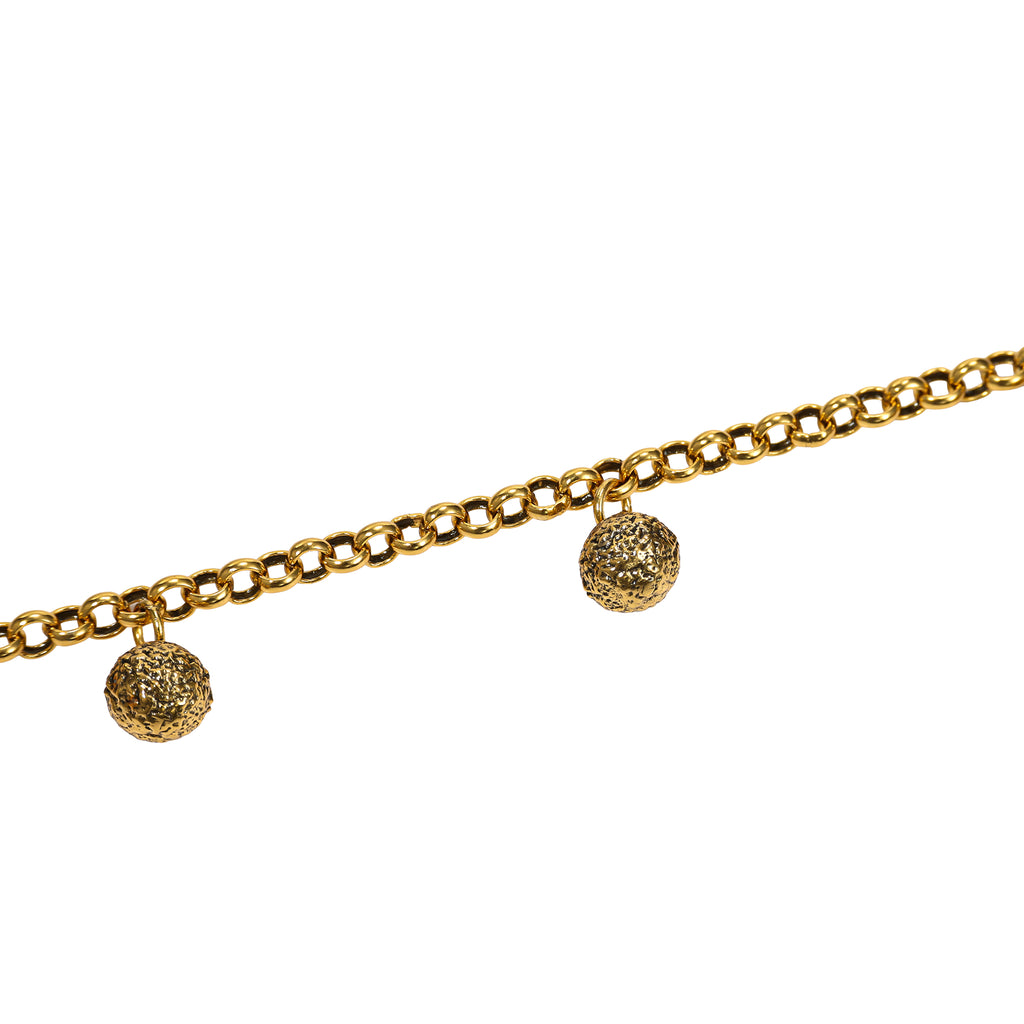 Textured Sphere Charm Necklace