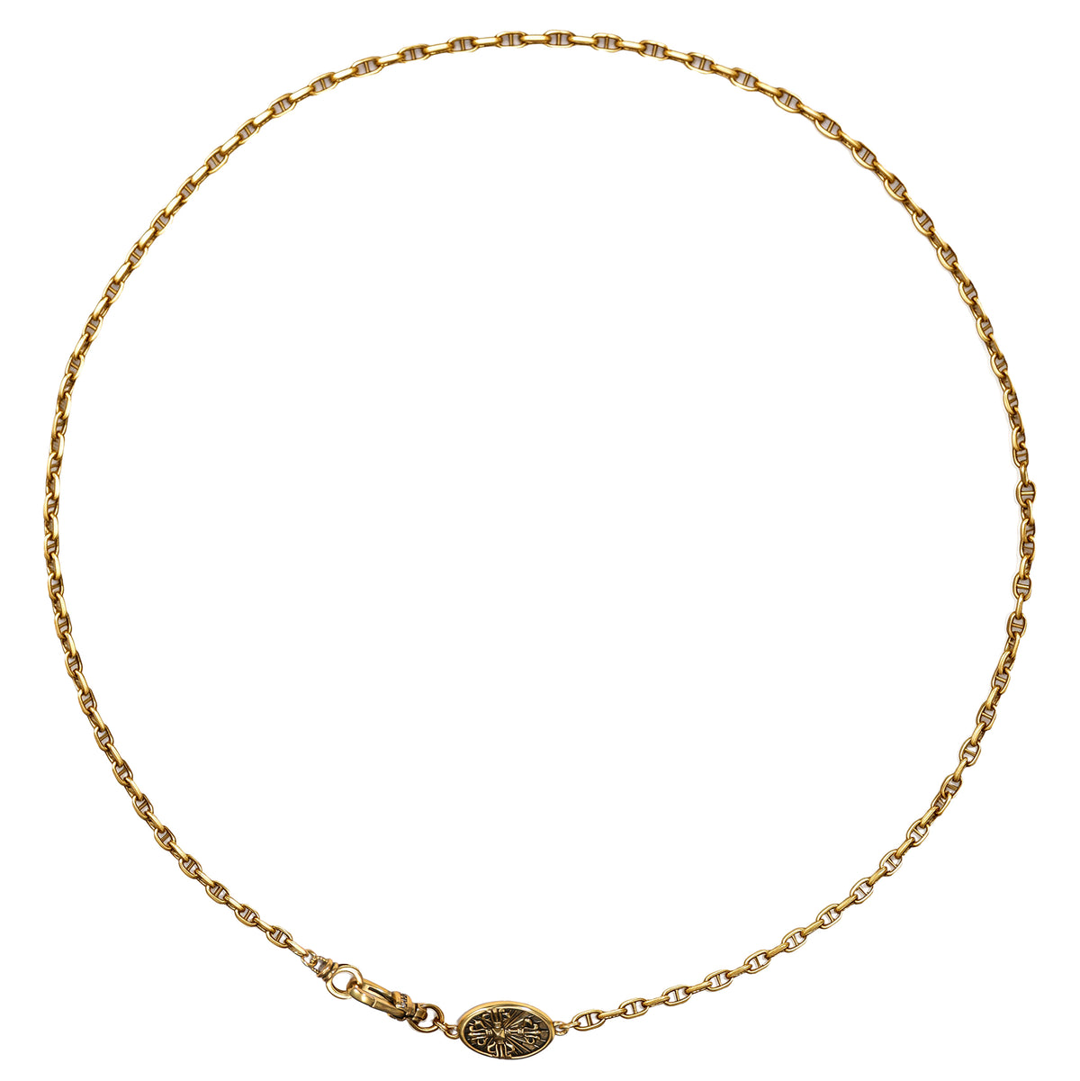 Ornate Cross Medallion Link Necklace