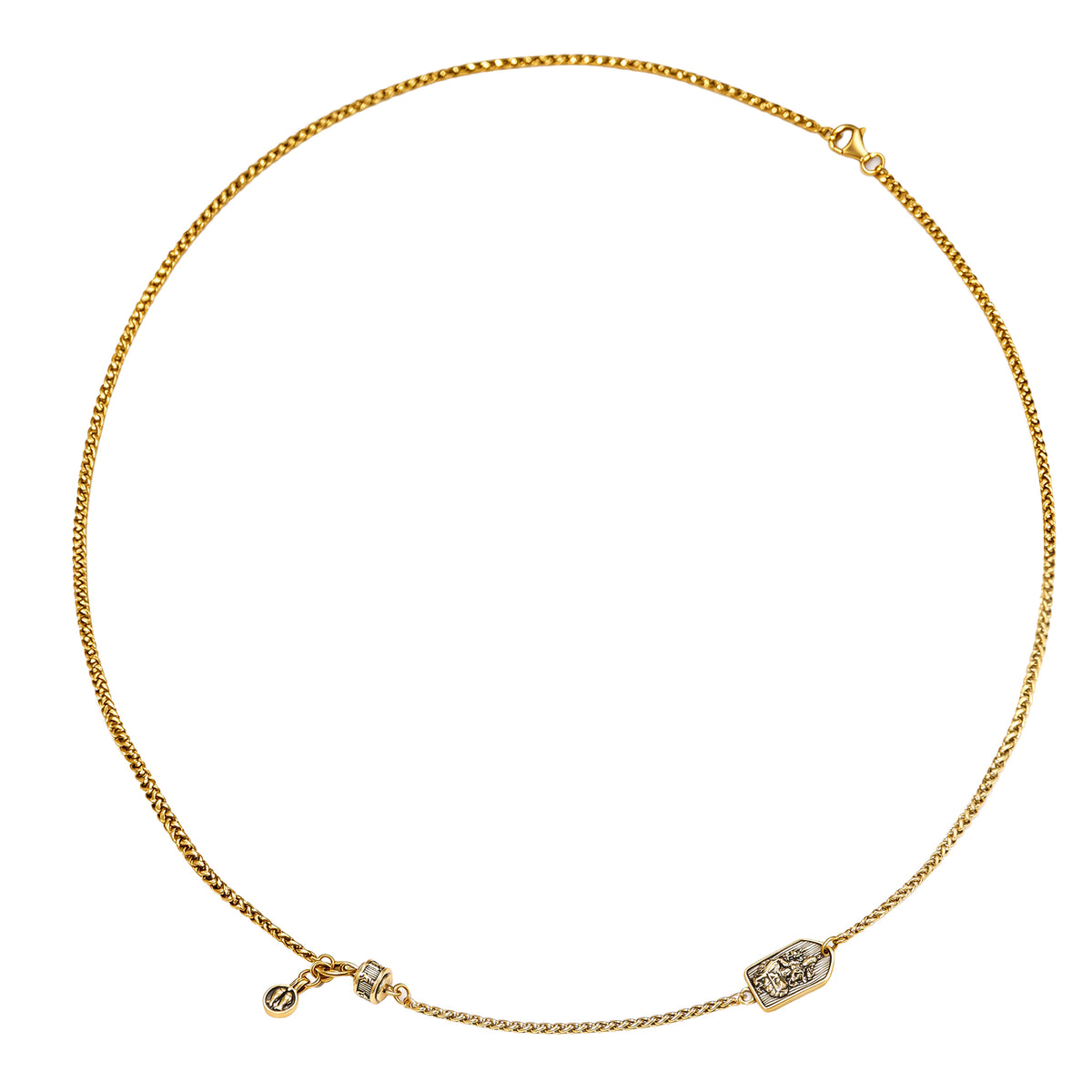 Figurative Plaque Chain Necklace