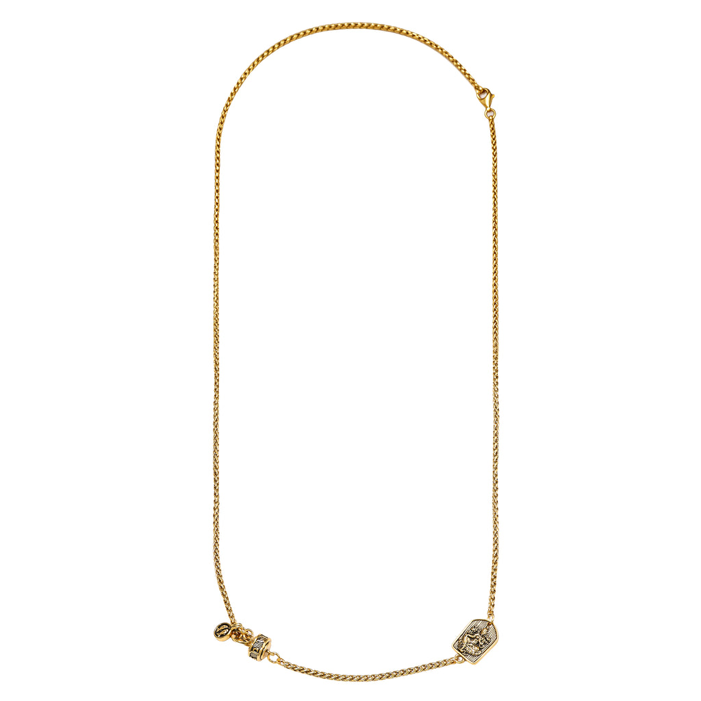 Figurative Plaque Chain Necklace