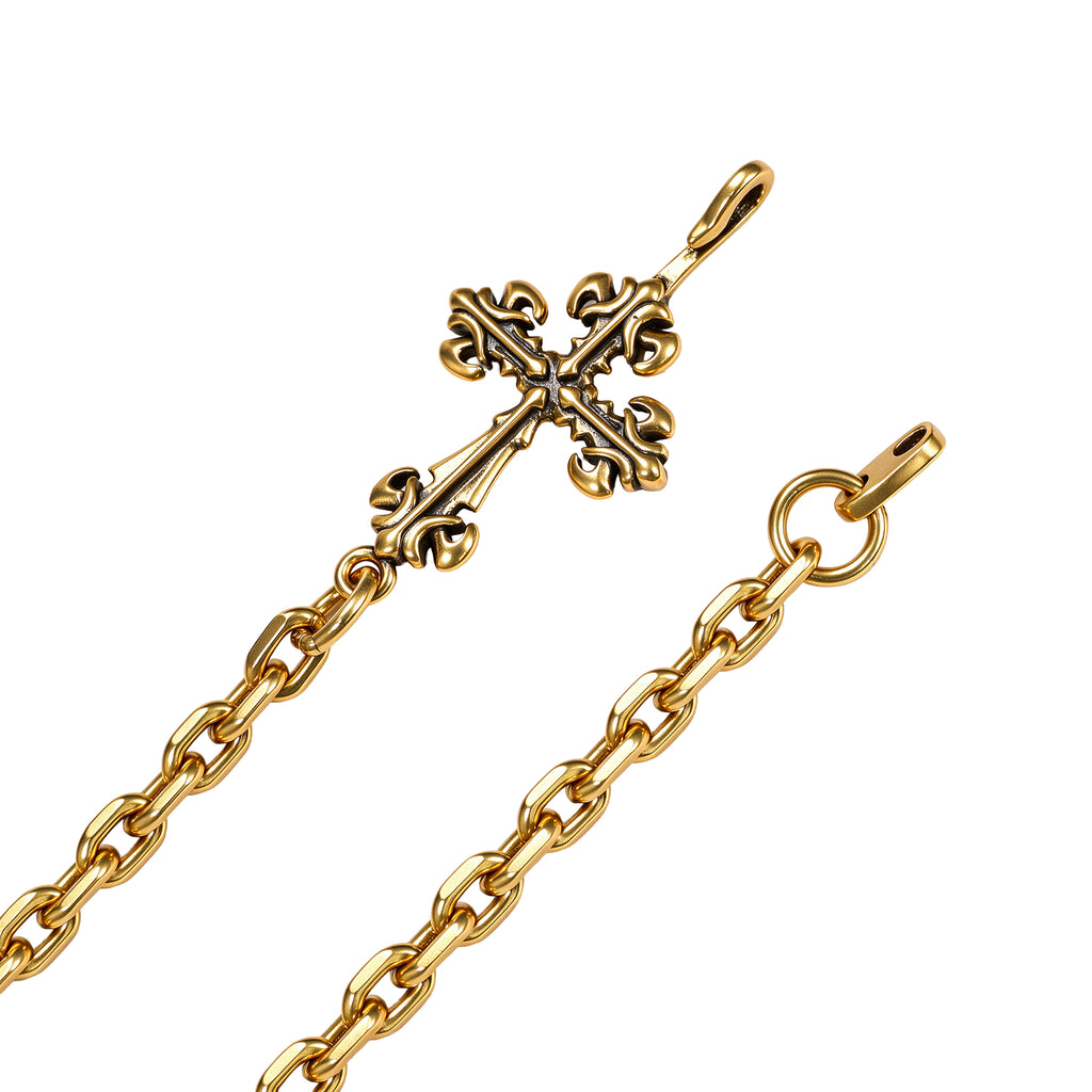Ornate Cross Toggle Chain Necklace