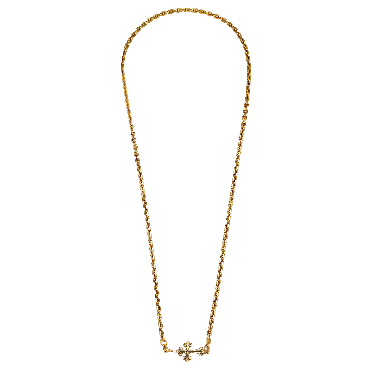 Ornate Cross Toggle Chain Necklace
