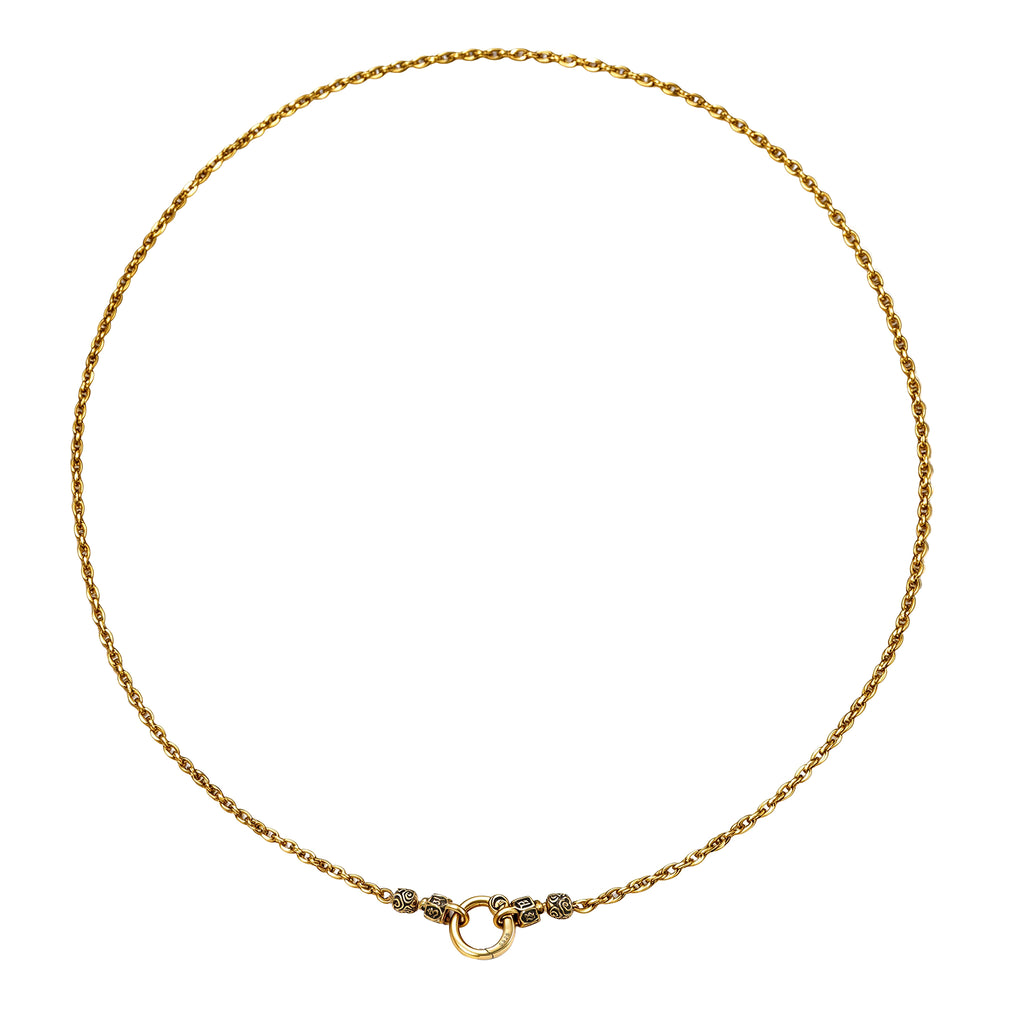 Ornate Ring Clasp Rope Chain Necklace