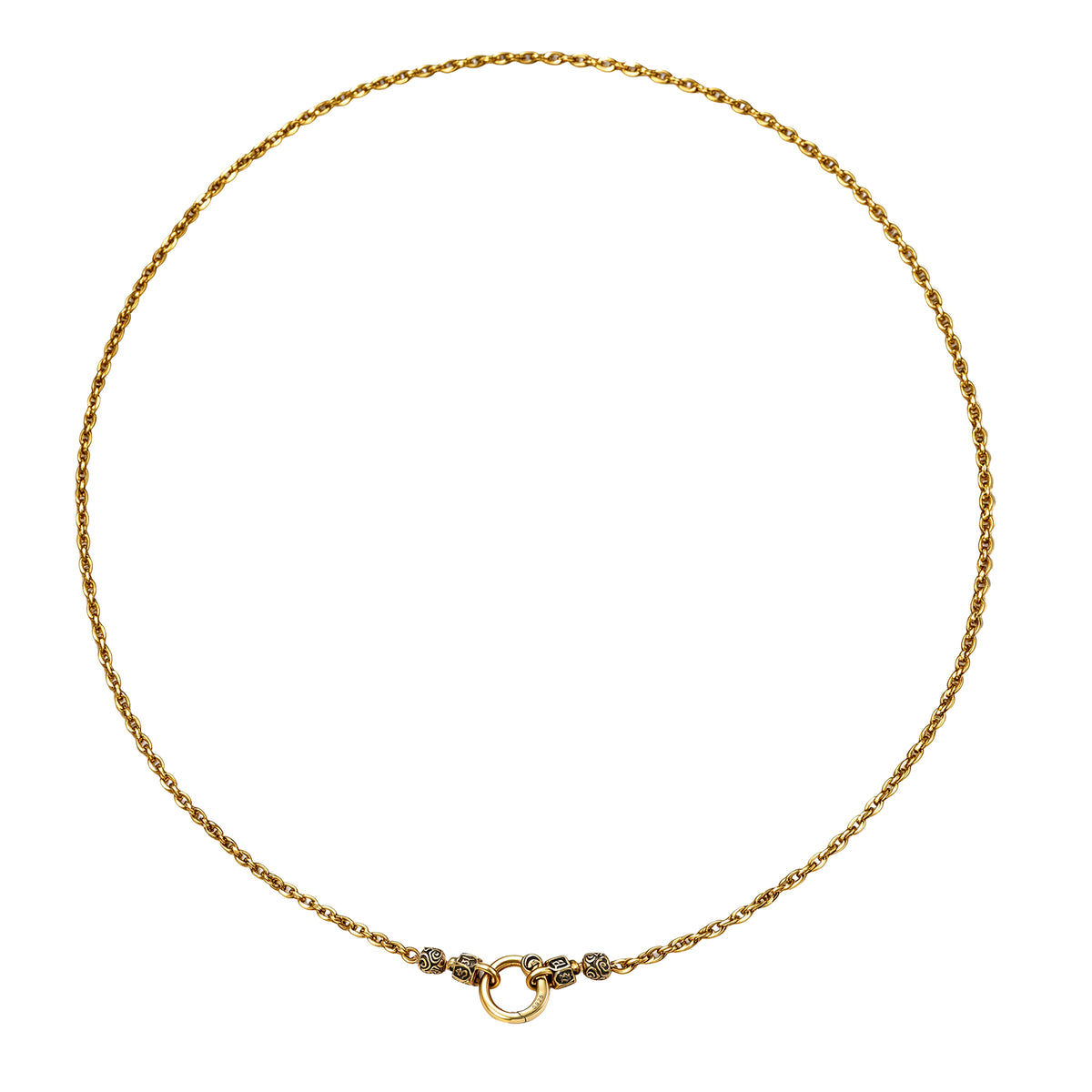 Ornate Ring Clasp Rope Chain Necklace