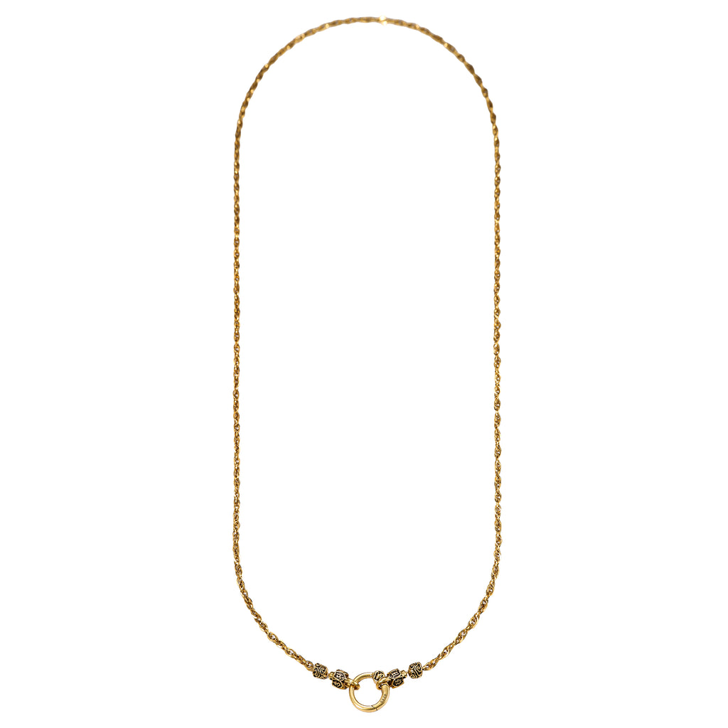 Ornate Ring Clasp Rope Chain Necklace