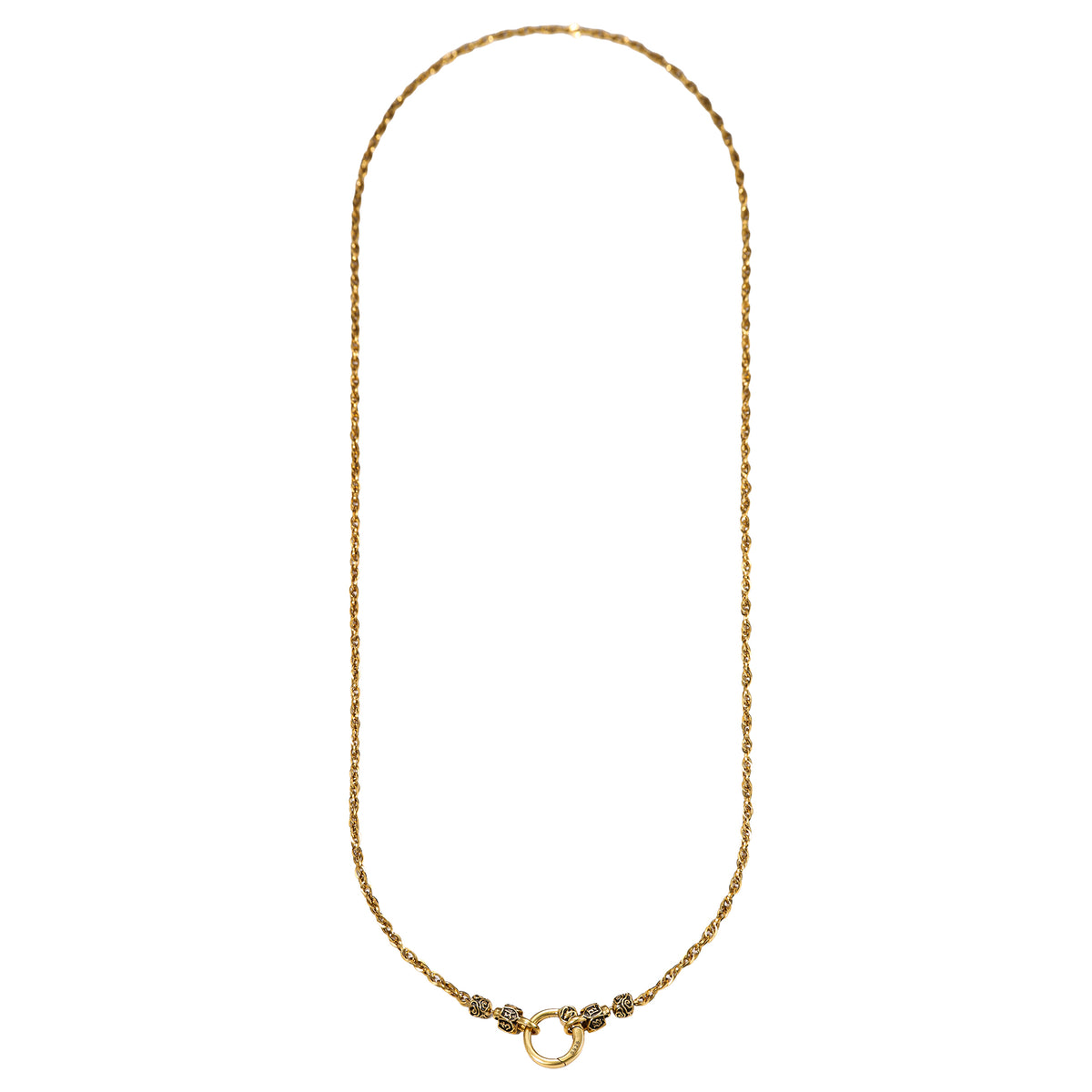 Ornate Ring Clasp Rope Chain Necklace