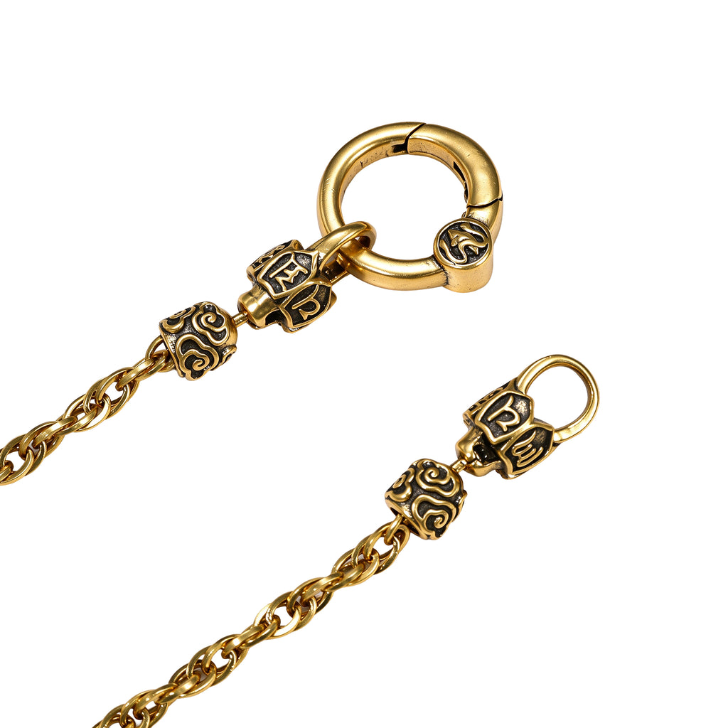 Ornate Ring Clasp Rope Chain Necklace