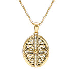 Ornate Cross Filigree Pendant Necklace