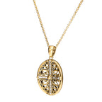 Ornate Cross Filigree Pendant Necklace