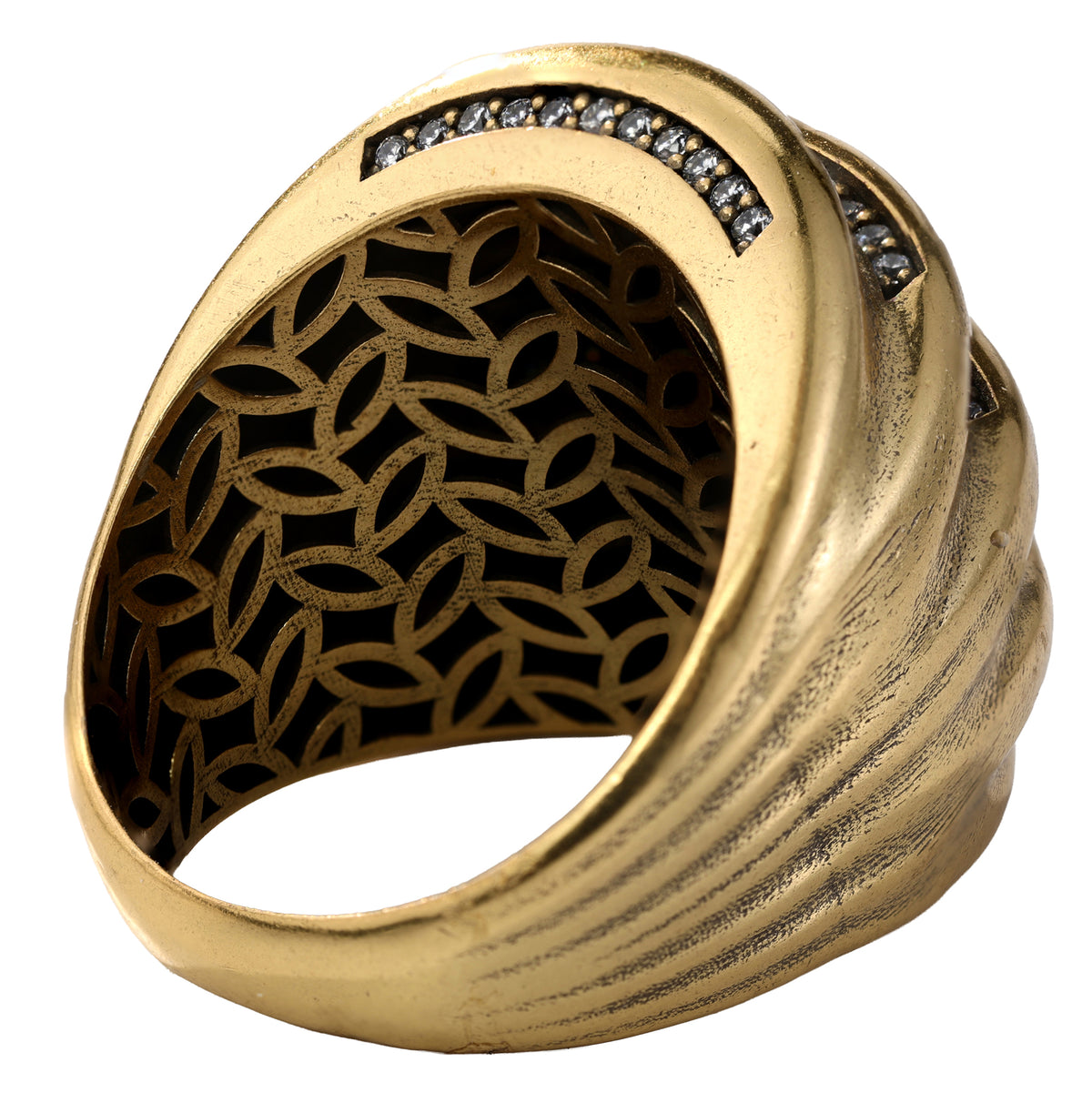 Layered Pavé Curve Statement Ring