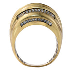 Layered Pavé Curve Statement Ring