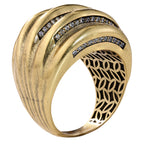 Layered Pavé Curve Statement Ring