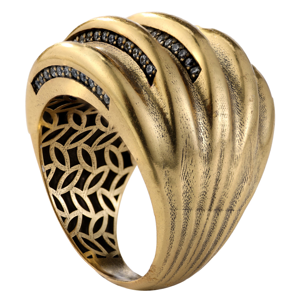 Layered Pavé Curve Statement Ring