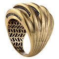 Layered Pavé Curve Statement Ring