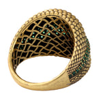 Textured Green Pavé Statement Ring