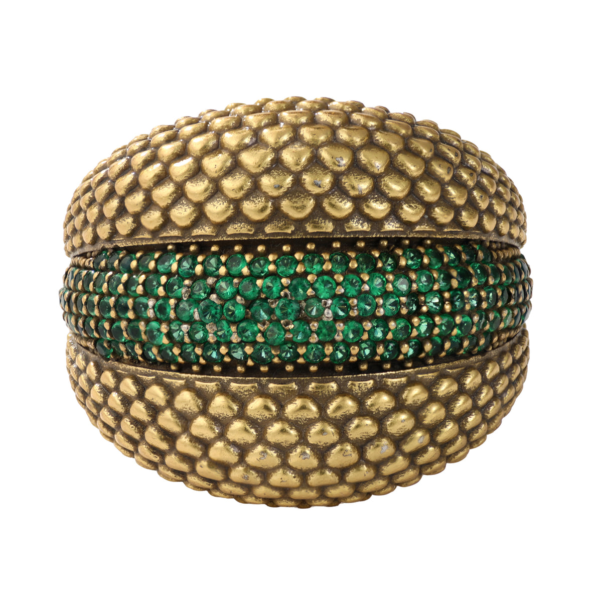 Textured Green Pavé Statement Ring
