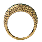 Textured Green Pavé Statement Ring