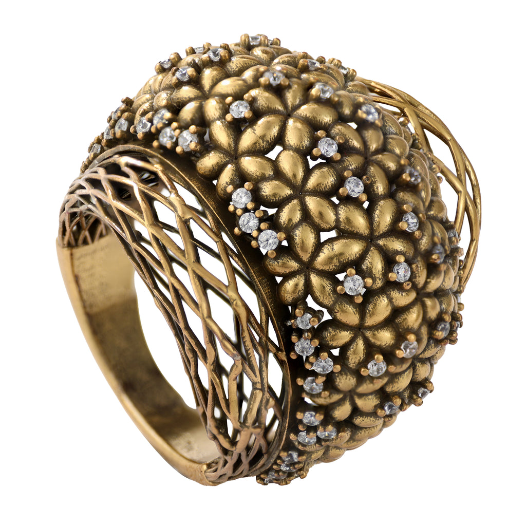 Floral Openwork Statement Ring