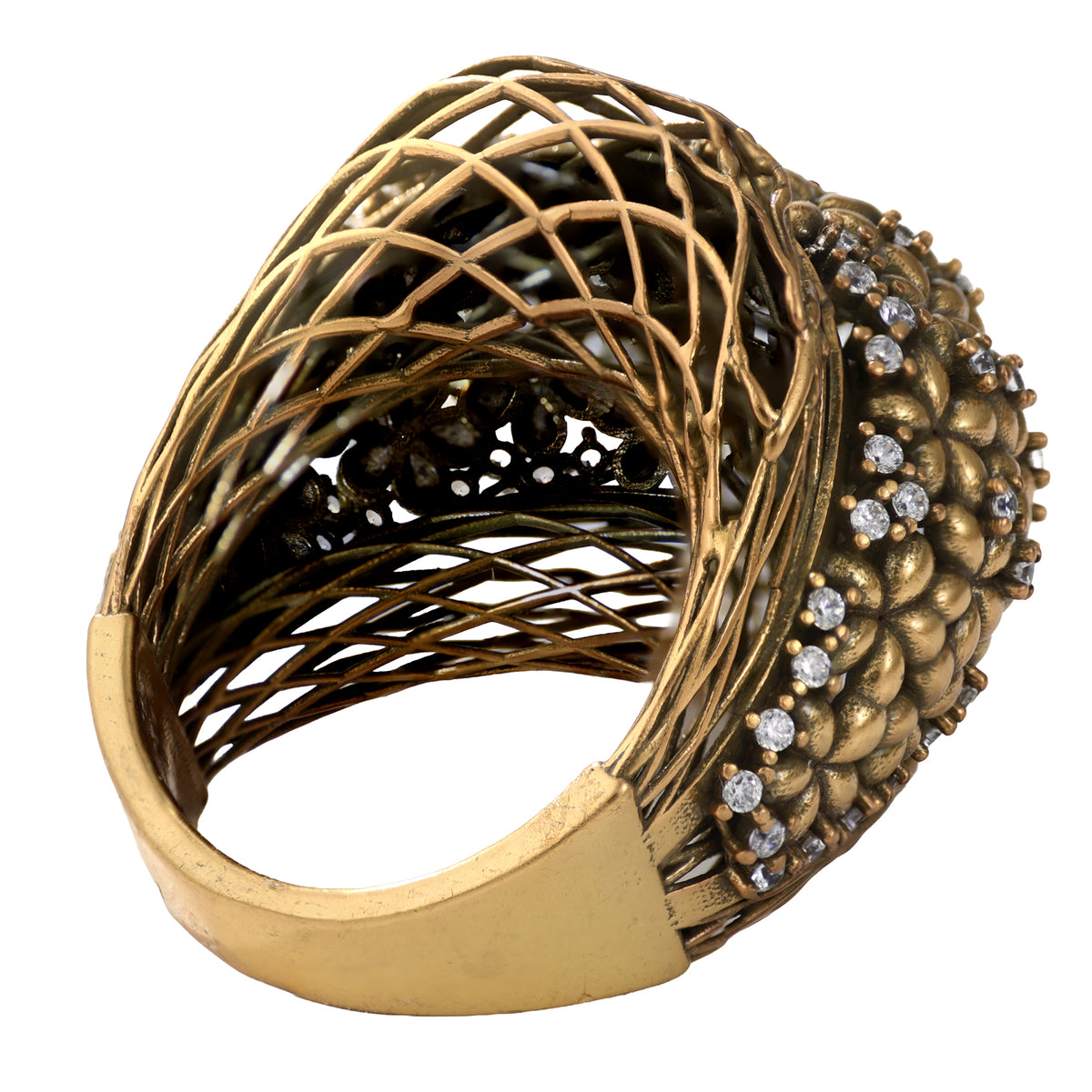 Floral Openwork Statement Ring