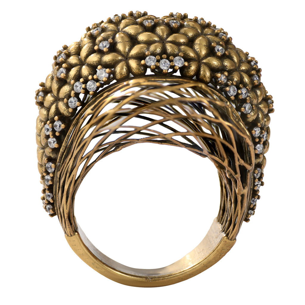 Floral Openwork Statement Ring