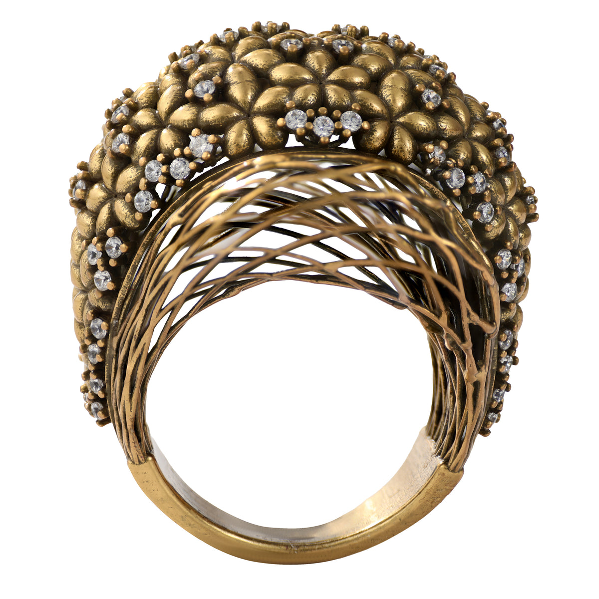 Floral Openwork Statement Ring