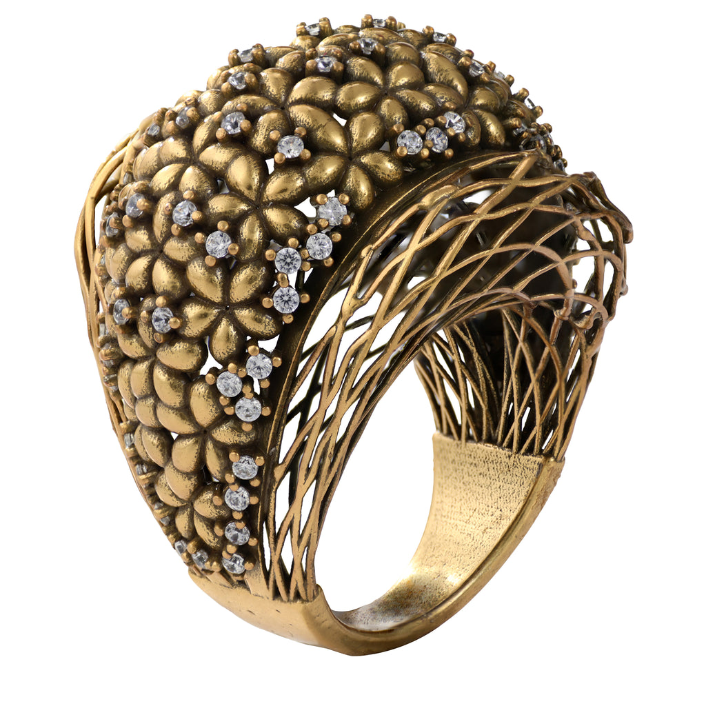 Floral Openwork Statement Ring