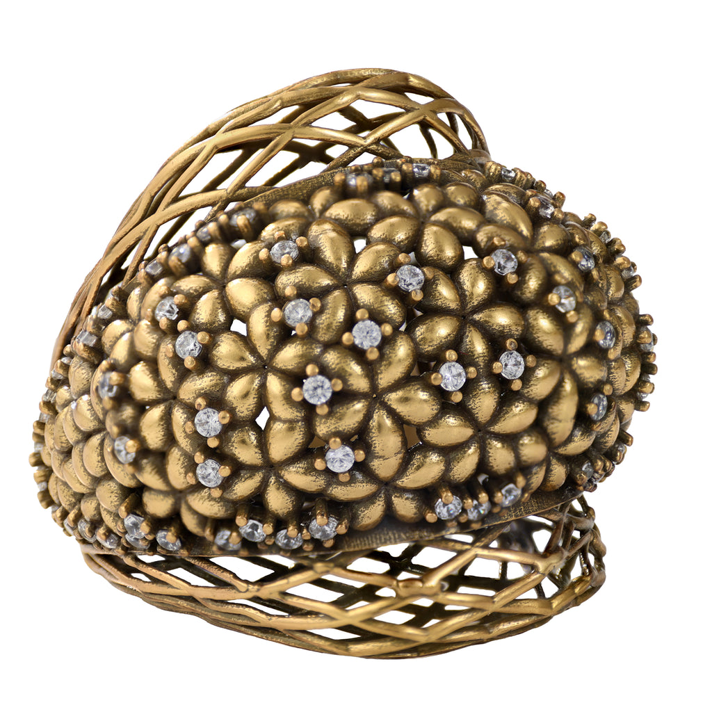 Floral Openwork Statement Ring