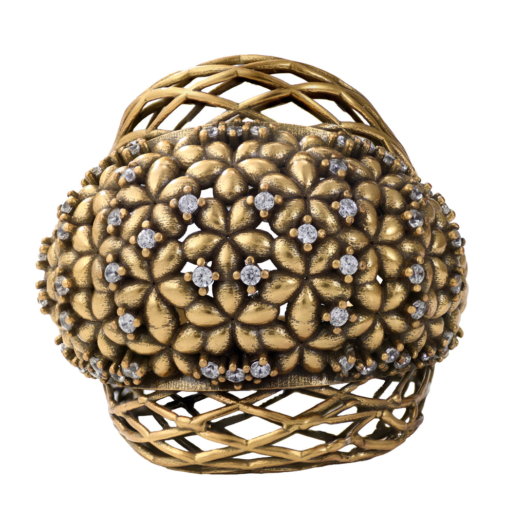 Floral Openwork Statement Ring