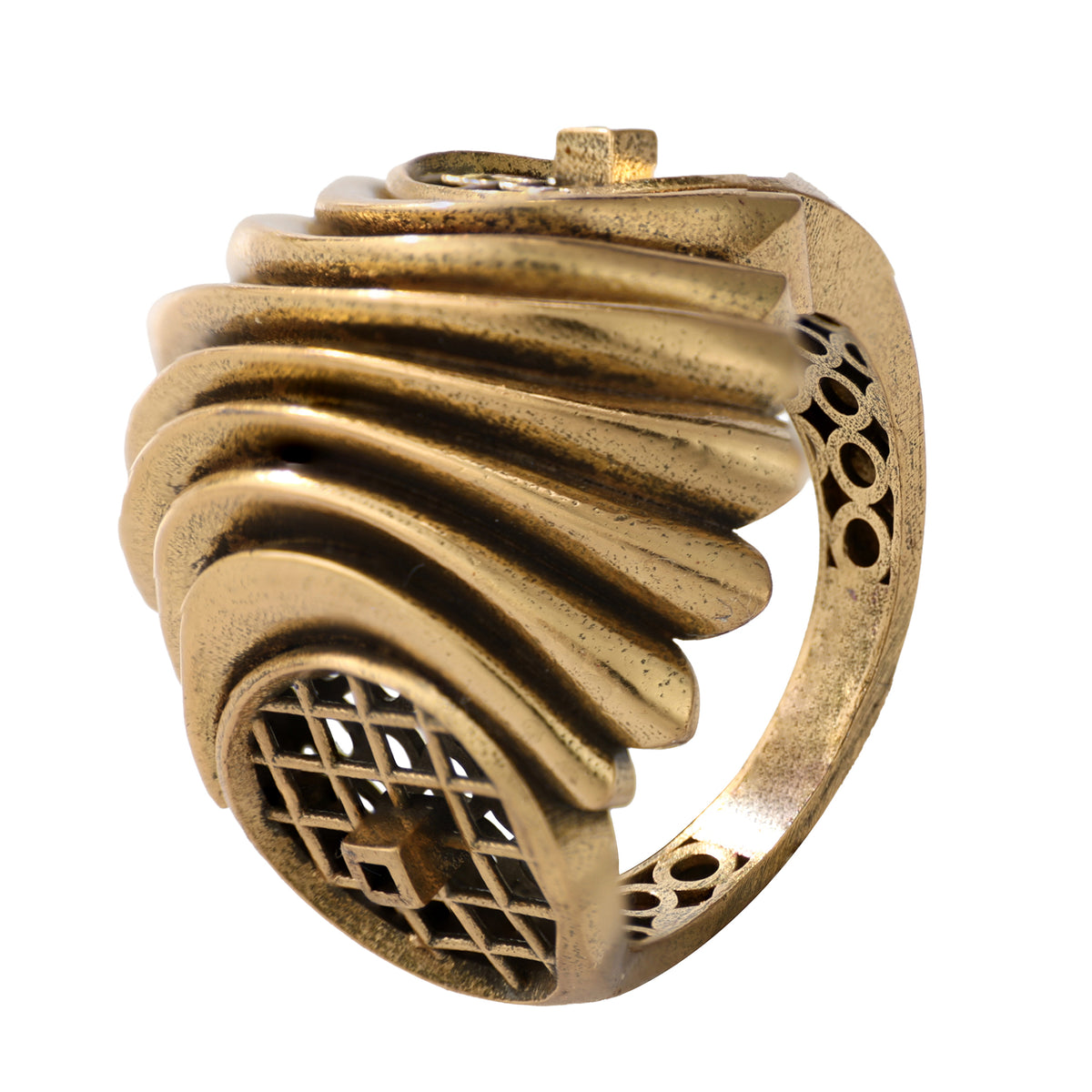 Layered Wave Sculptural Ring