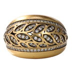 Leaf Motif Pavé Statement Ring