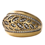 Leaf Motif Pavé Statement Ring