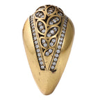 Leaf Motif Pavé Statement Ring