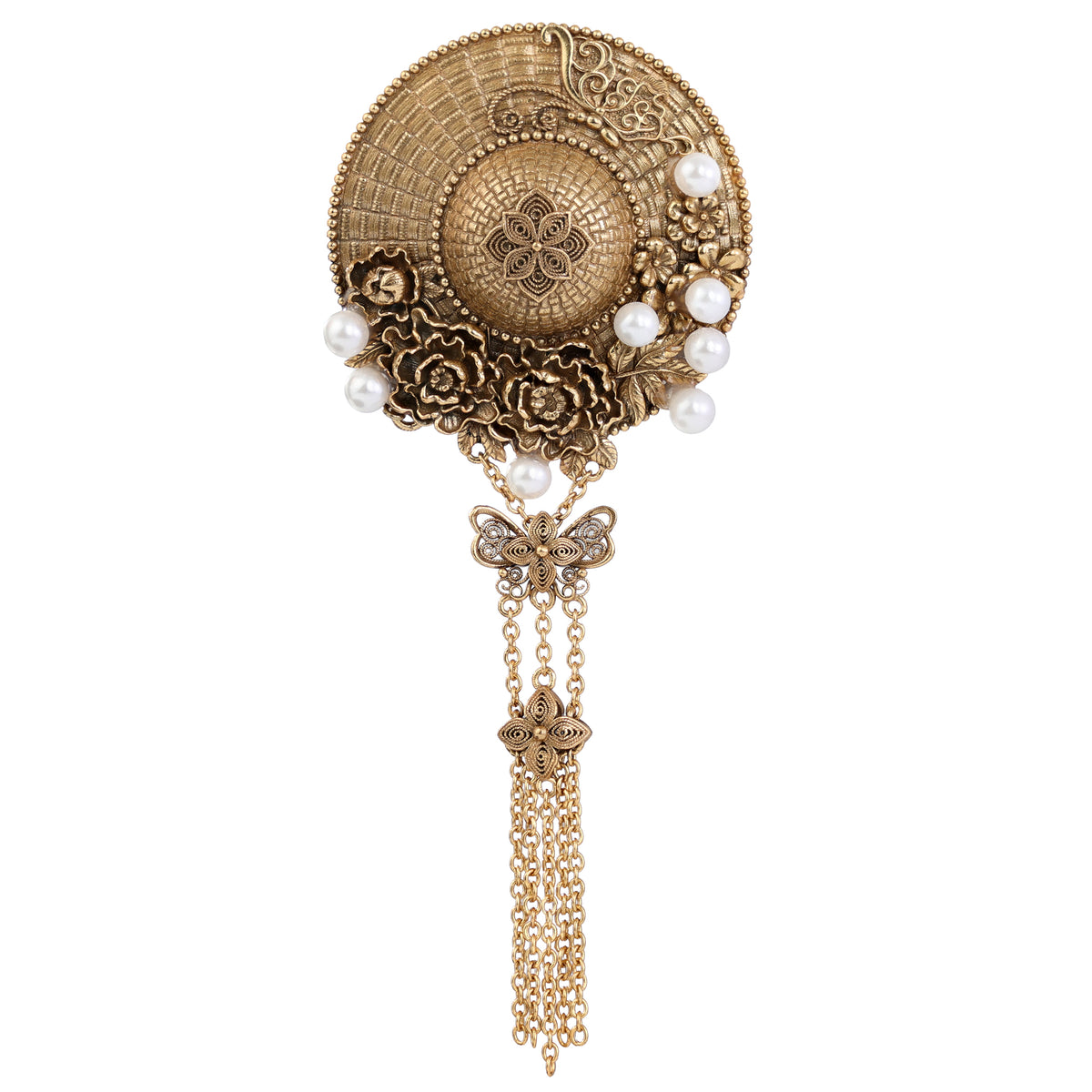 Floral Medallion Tassel Pendant