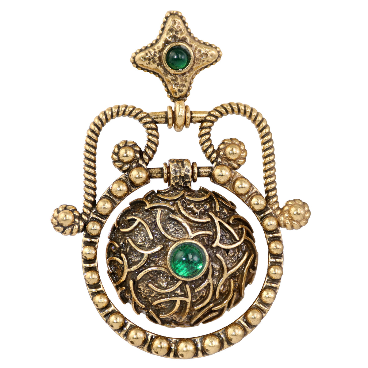 Green Stone Orb Statement Pendant