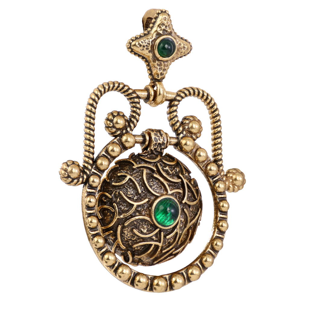 Green Stone Orb Statement Pendant
