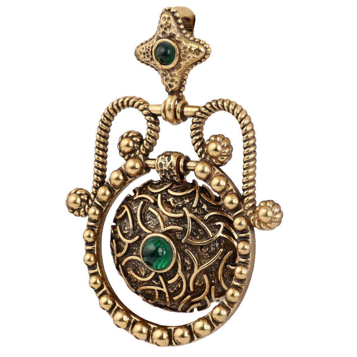 Green Stone Orb Statement Pendant